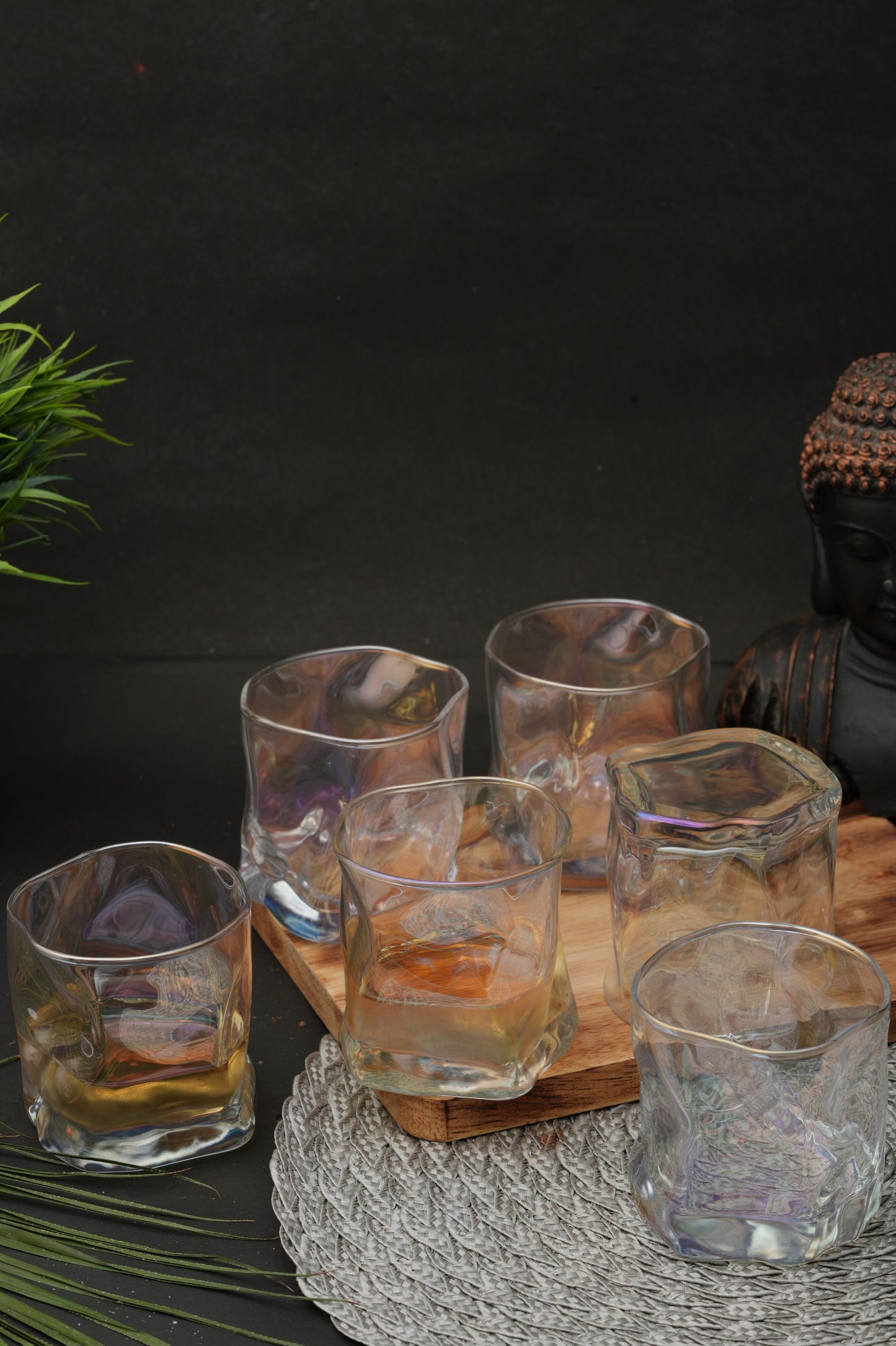 Sculpted Wave Whiskey Glass Set of 6 (280ml)