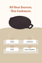 Super Smooth Cast Iron Dosa Tawa 28cm / 11 inch Pre-seasoned, Naturally Nonstick, 100% Pure, Toxin-free, Gas & Induction