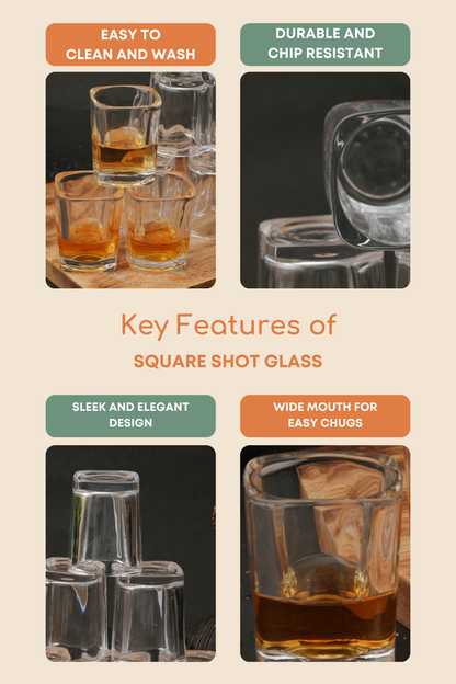 Square Shot Glass Set of 12 (65ml)