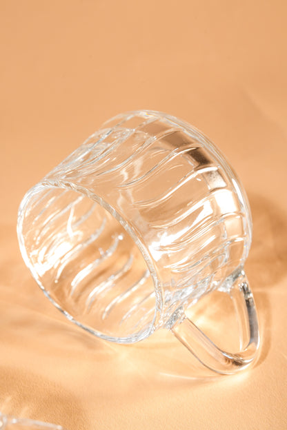LuxeRib Glass Mug Set of 6 (180ml)