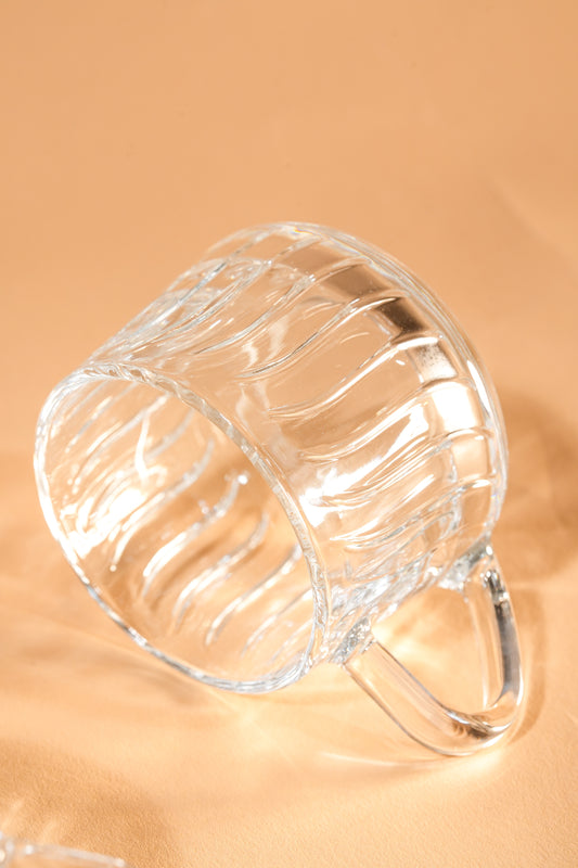 LuxeRib Glass Mug Set of 6 (180ml)