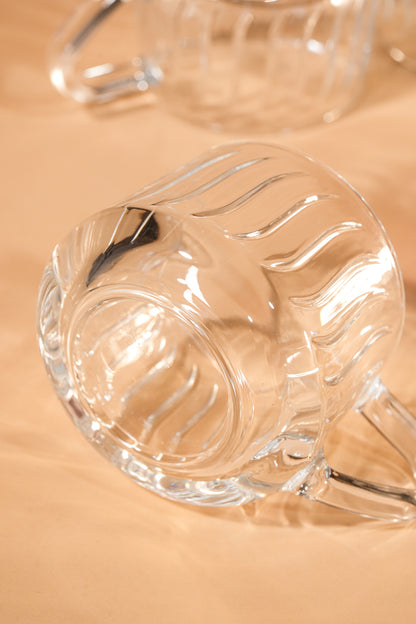 LuxeRib Glass Mug Set of 6 (180ml)