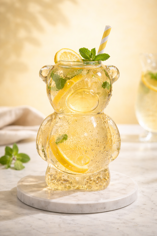 Cubby Chug Cocktail Glass with Glass Straw Set of 2 (320ml)