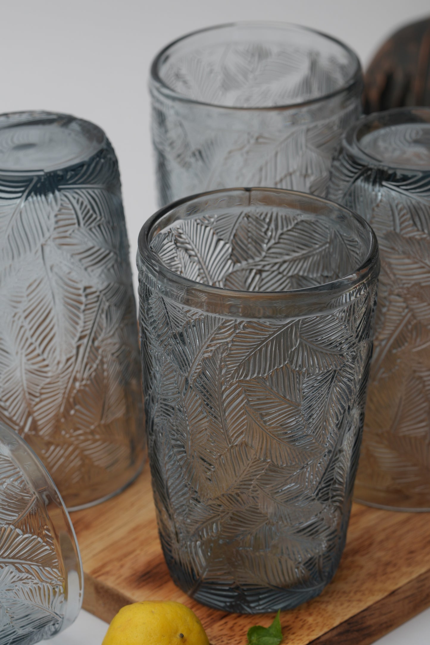 Tropical Blue Palm Glass Set of 6 (380ml)