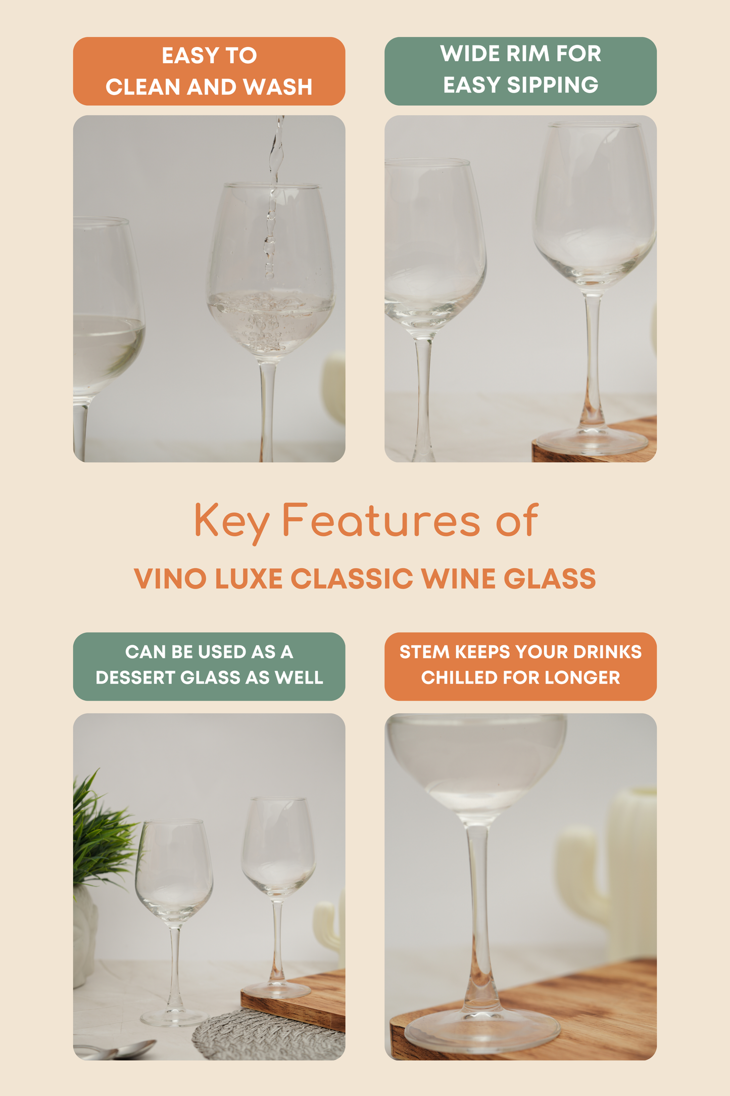 Vino Luxe Classic Wine Glass Set of 2 (360ml)