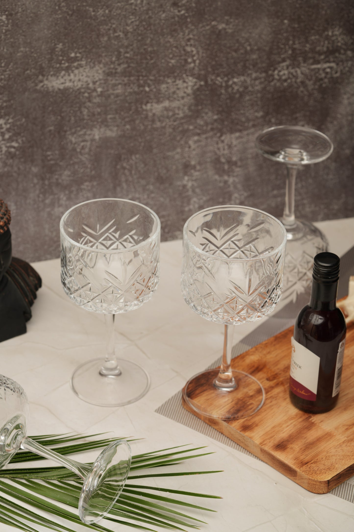 Vintage Cut Crystal Wine Glass Set of 4 (500ml)