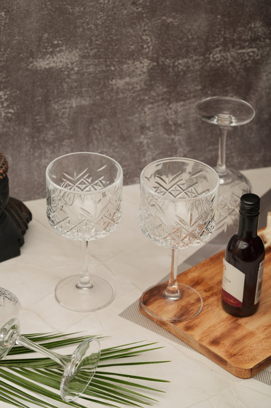Vintage Cut Crystal Wine Glass Set of 4 (500ml)