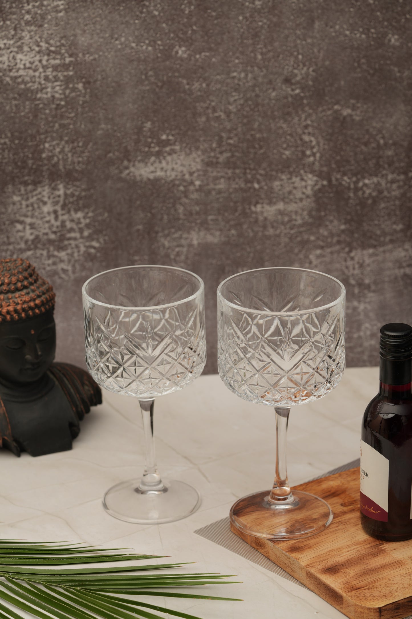 Vintage Cut Crystal Wine Glass Set of 4 (500ml)