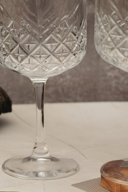 Vintage Cut Crystal Wine Glass Set of 4 (500ml)