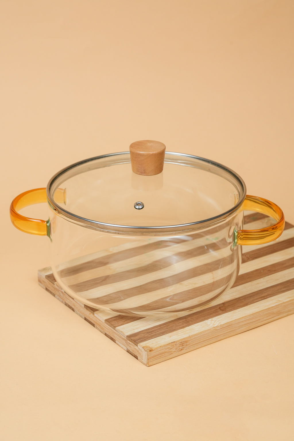 Lumi Borosilicate Glass Kadhai / Pot 3 Litre