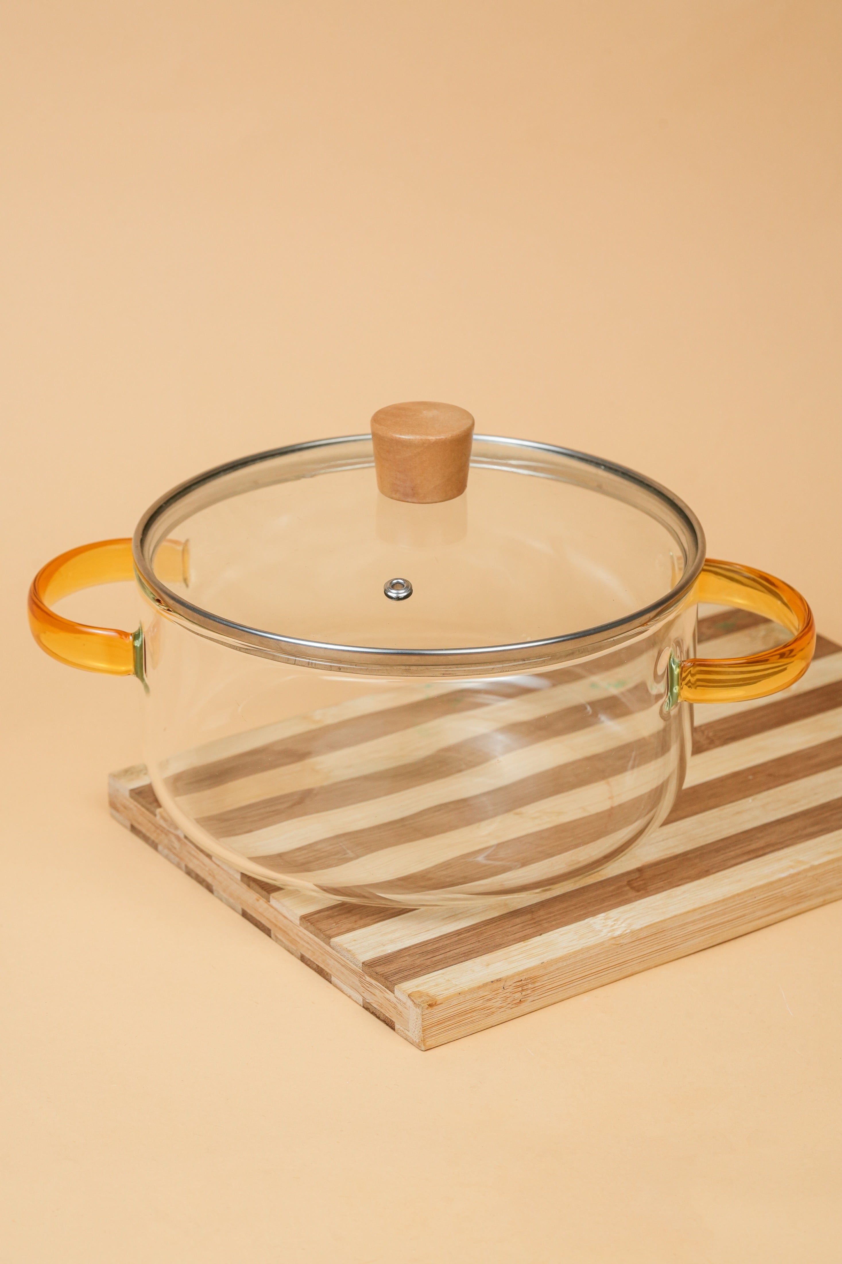 Lumi Borosilicate Glass Kadhai / Pot 3 Litre