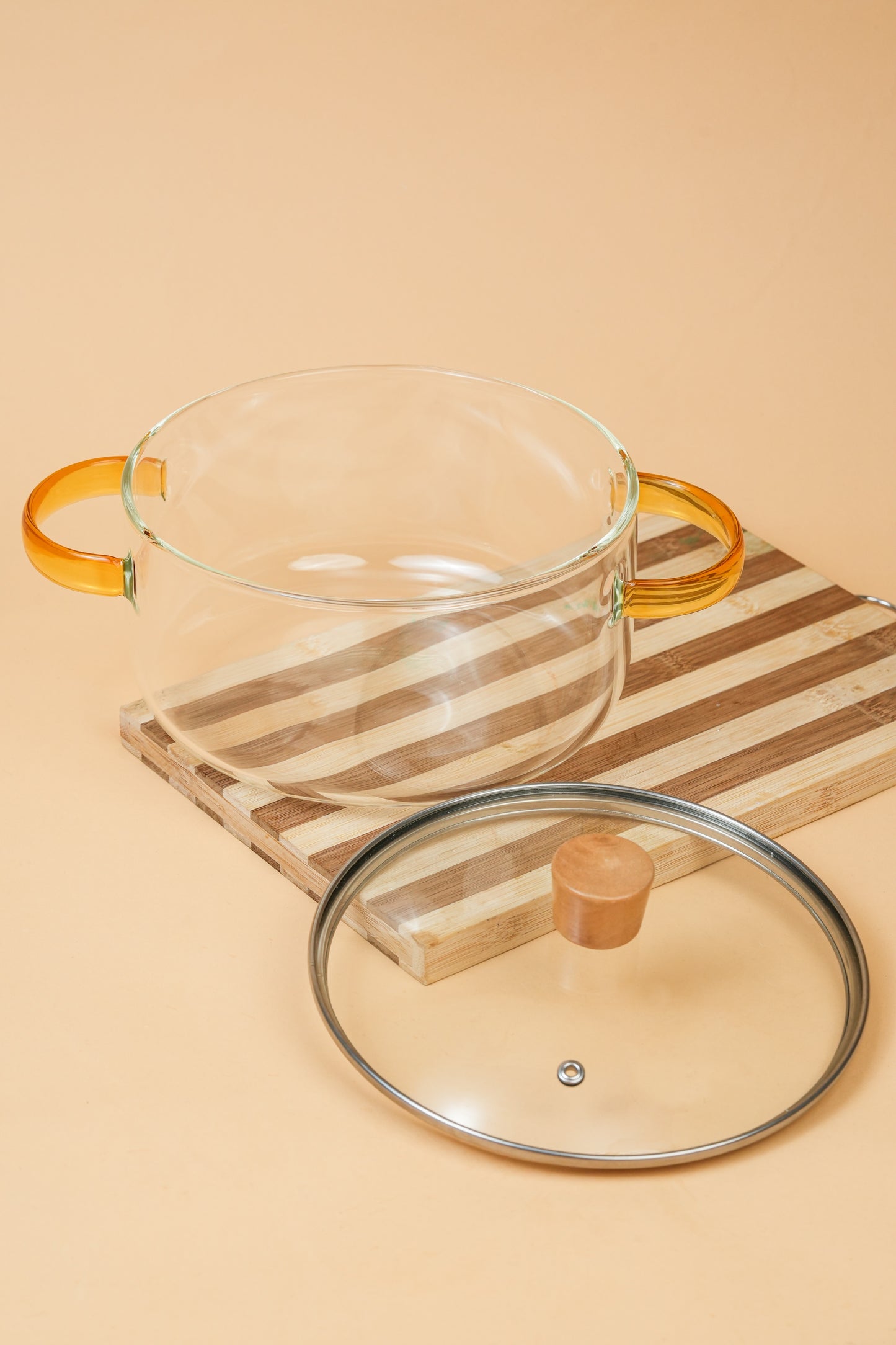 Lumi Borosilicate Glass Kadhai / Pot 3 Litre
