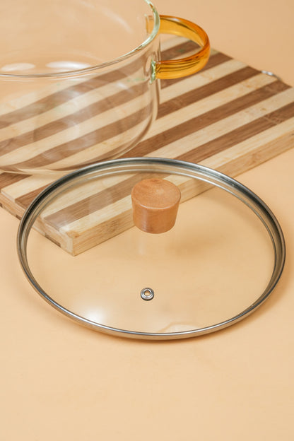 Lumi Borosilicate Glass Kadhai / Pot 3 Litre