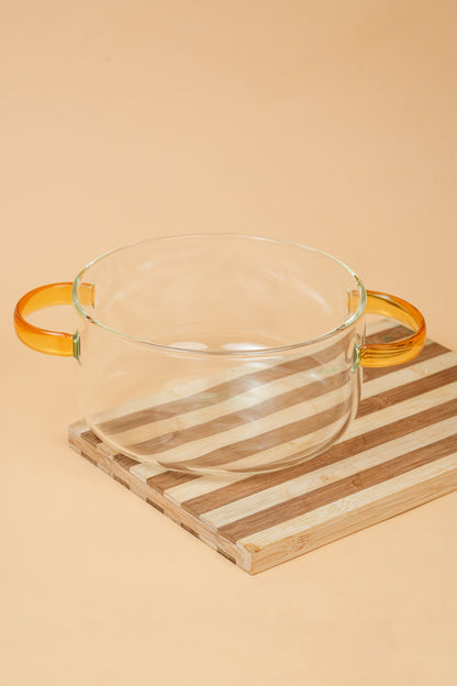 Lumi Borosilicate Glass Kadhai / Pot 3 Litre