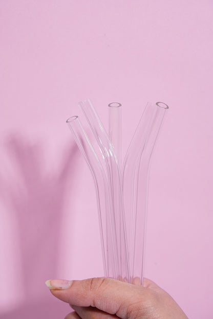 Glass Straws Set of 5 (17.5cm)
