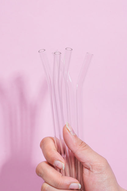 Glass Straws Set of 5 (17.5cm)