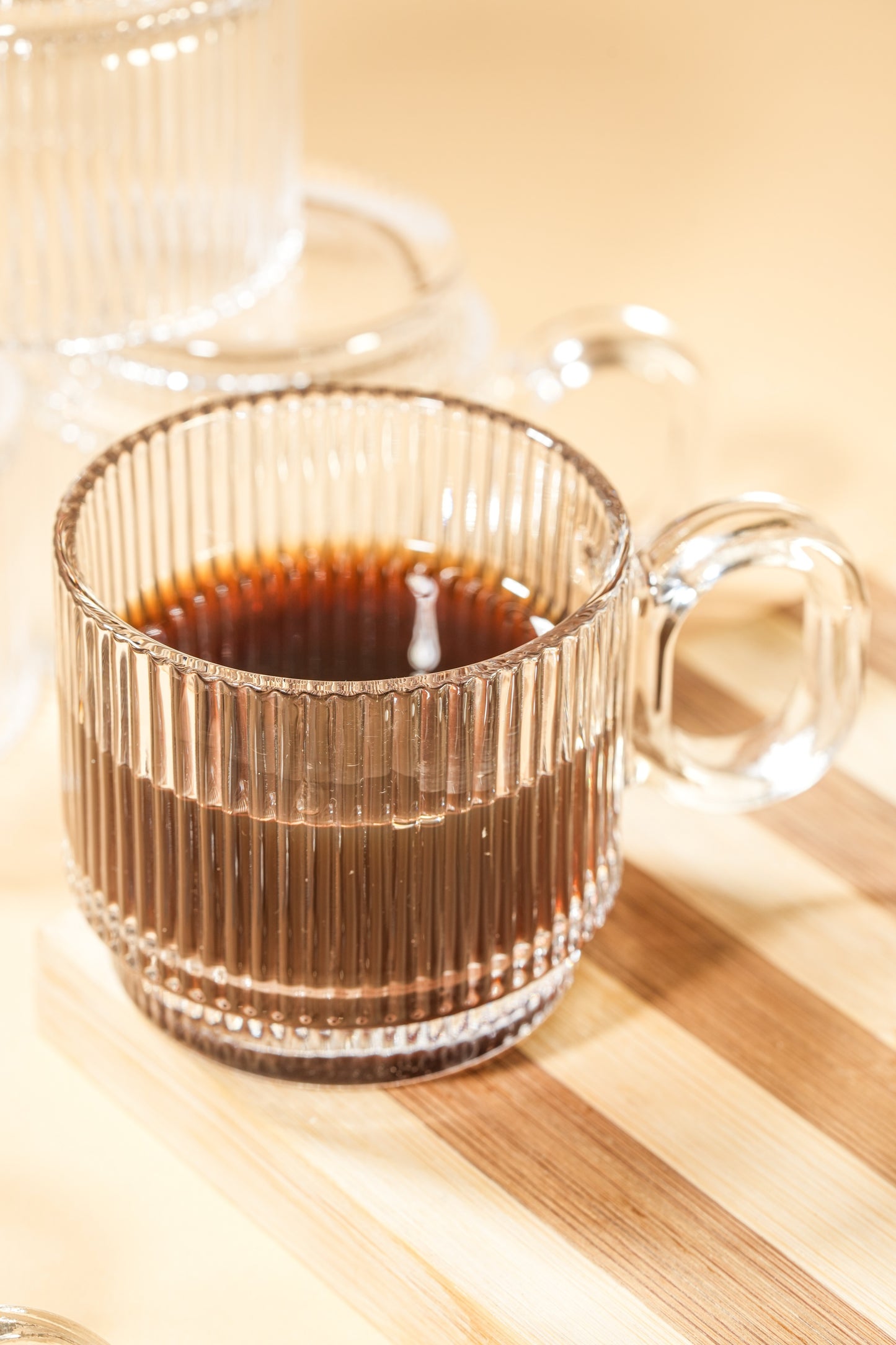 Ridge Loop Glass Mug Set of 6 (156ml)