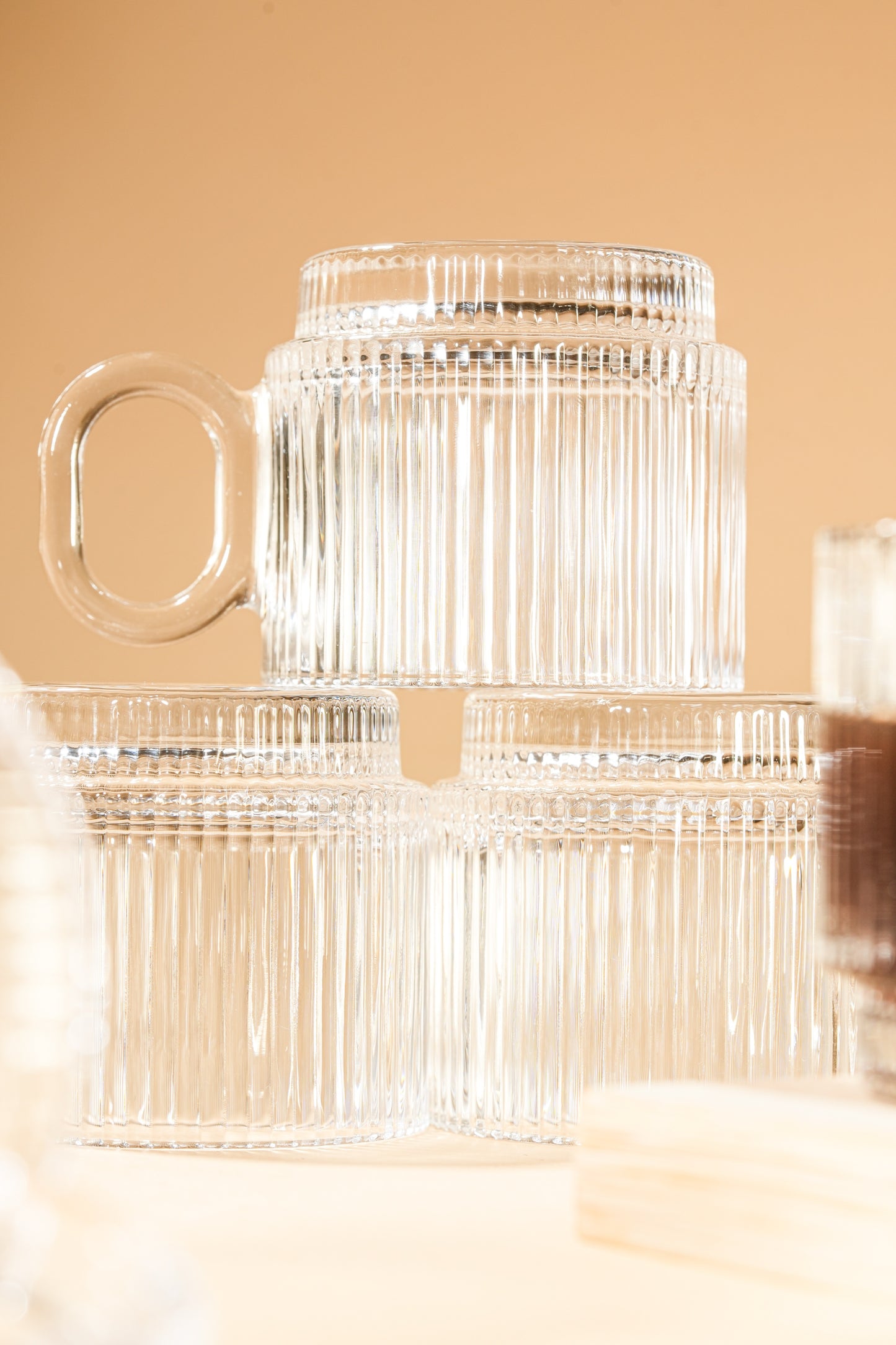 Ridge Loop Glass Mug Set of 6 (156ml)