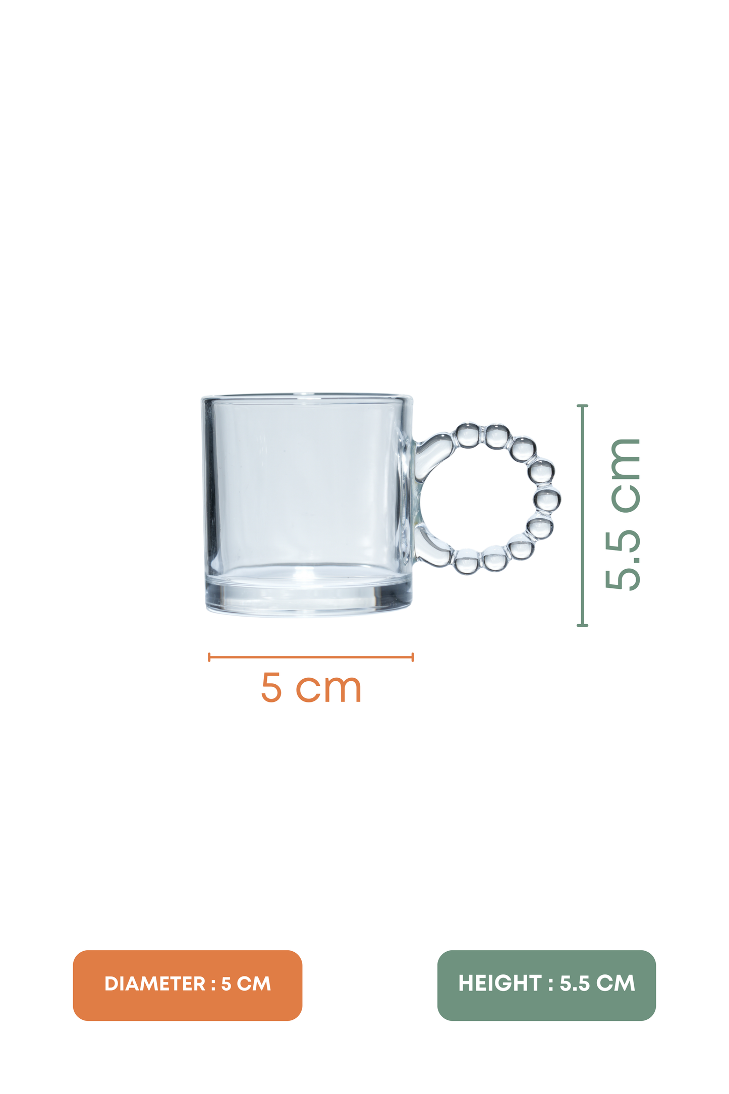 Beady Glass Mug Set of 6 (110ml)