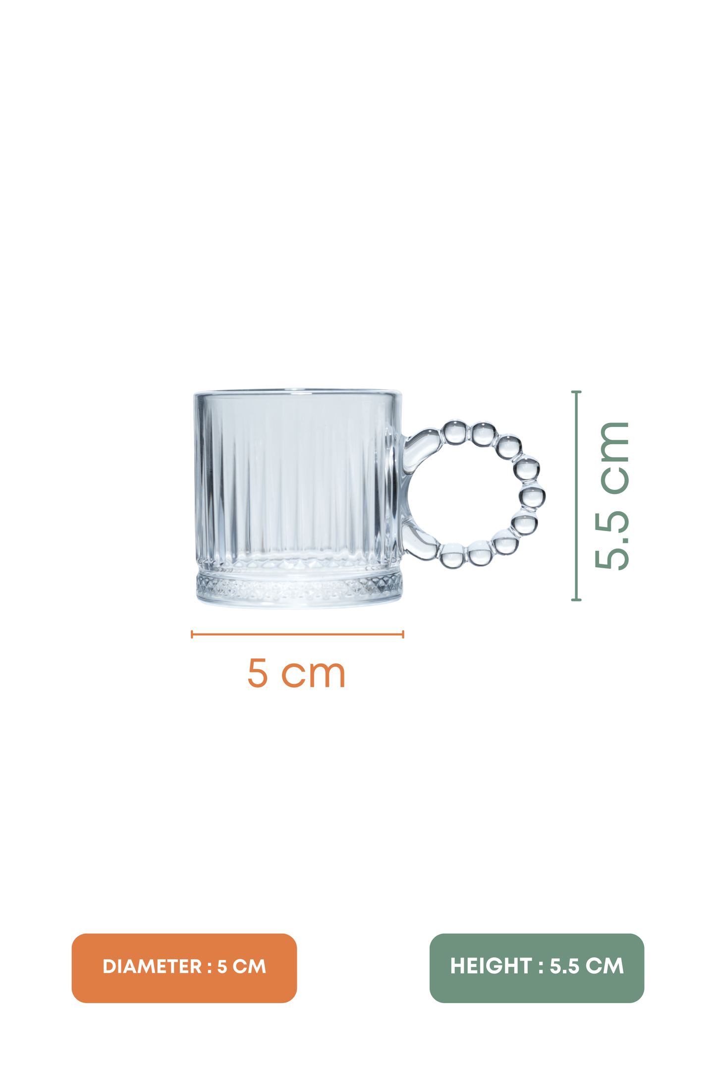 Celeste Glass Mug Set of 6 (110ml)