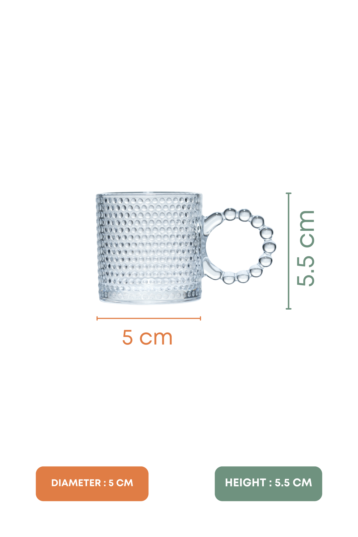 Opaline Glass Mug Set of 6 (110ml)